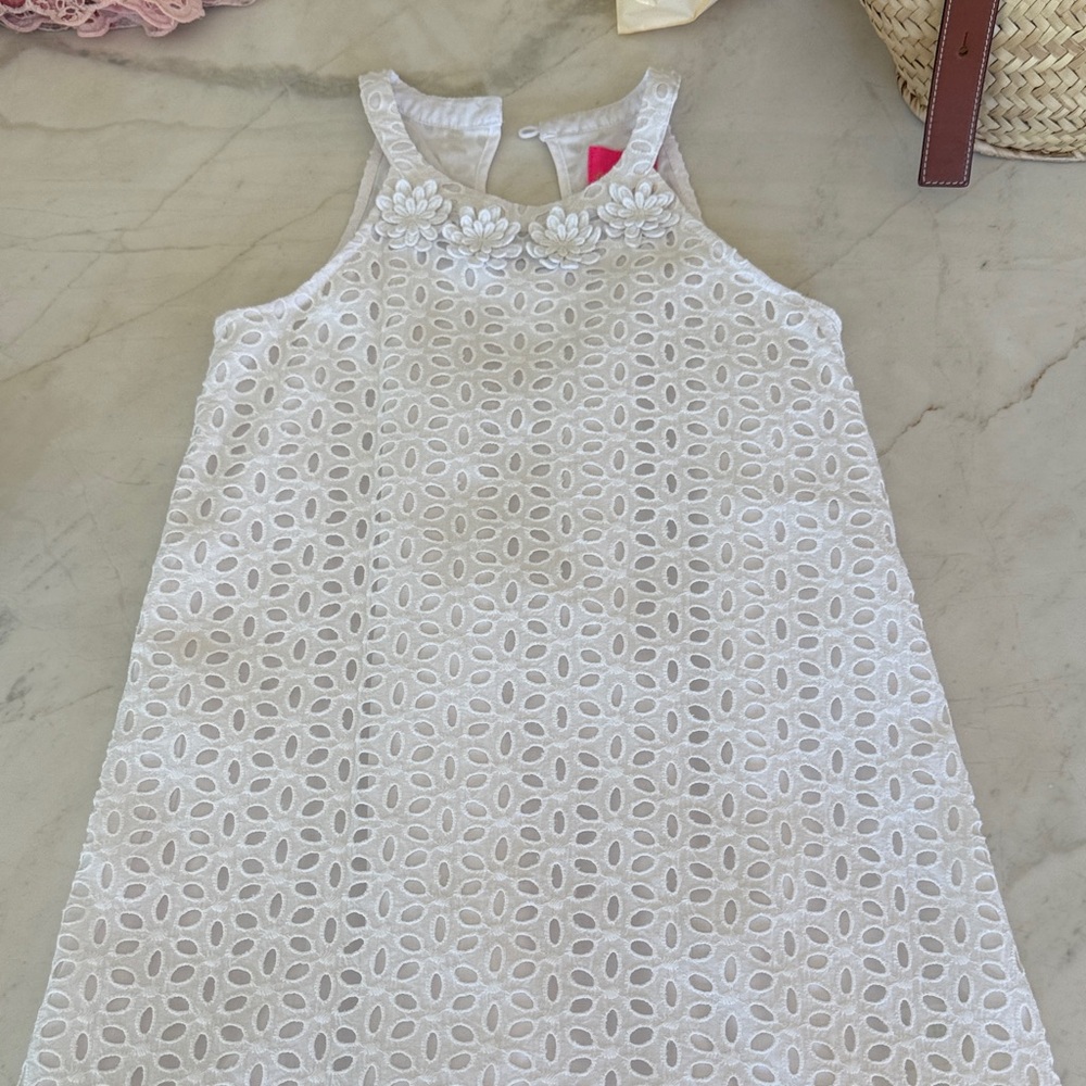 Lilly Pulitzer White Floral Lace Kids Dress